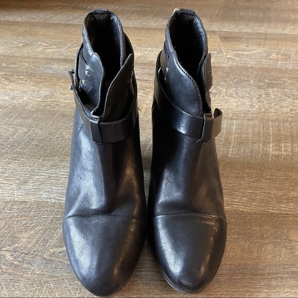 Rag & Bone Harrow Black‎ Leather Ankle Boots Sz 40 - Picture 5 of 16